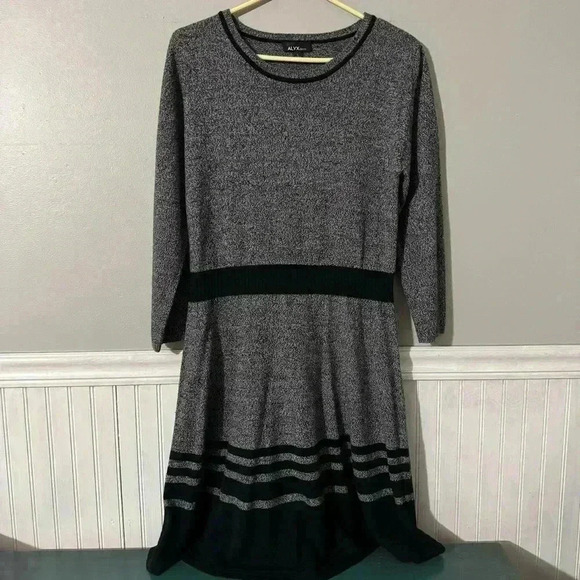 ALYX Soft Sweater Dress Gray and Black Size Large - Picture 1 of 6